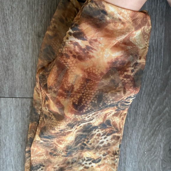 Flared Snake Leopard Print Mesh Women’s Small Y2K Festival Sheer Pants - Picture 3 of 8